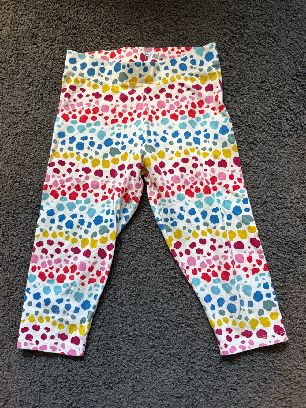 Mini Boden capri length colorful confetti print leggings size 9-10